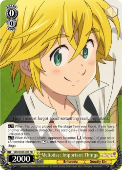 Meliodas: Important Things #SDS/SX03-001 · Weiss Schwarz