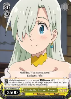 Elizabeth: Instant Answer #SDS/SX03-011 · Weiss Schwarz