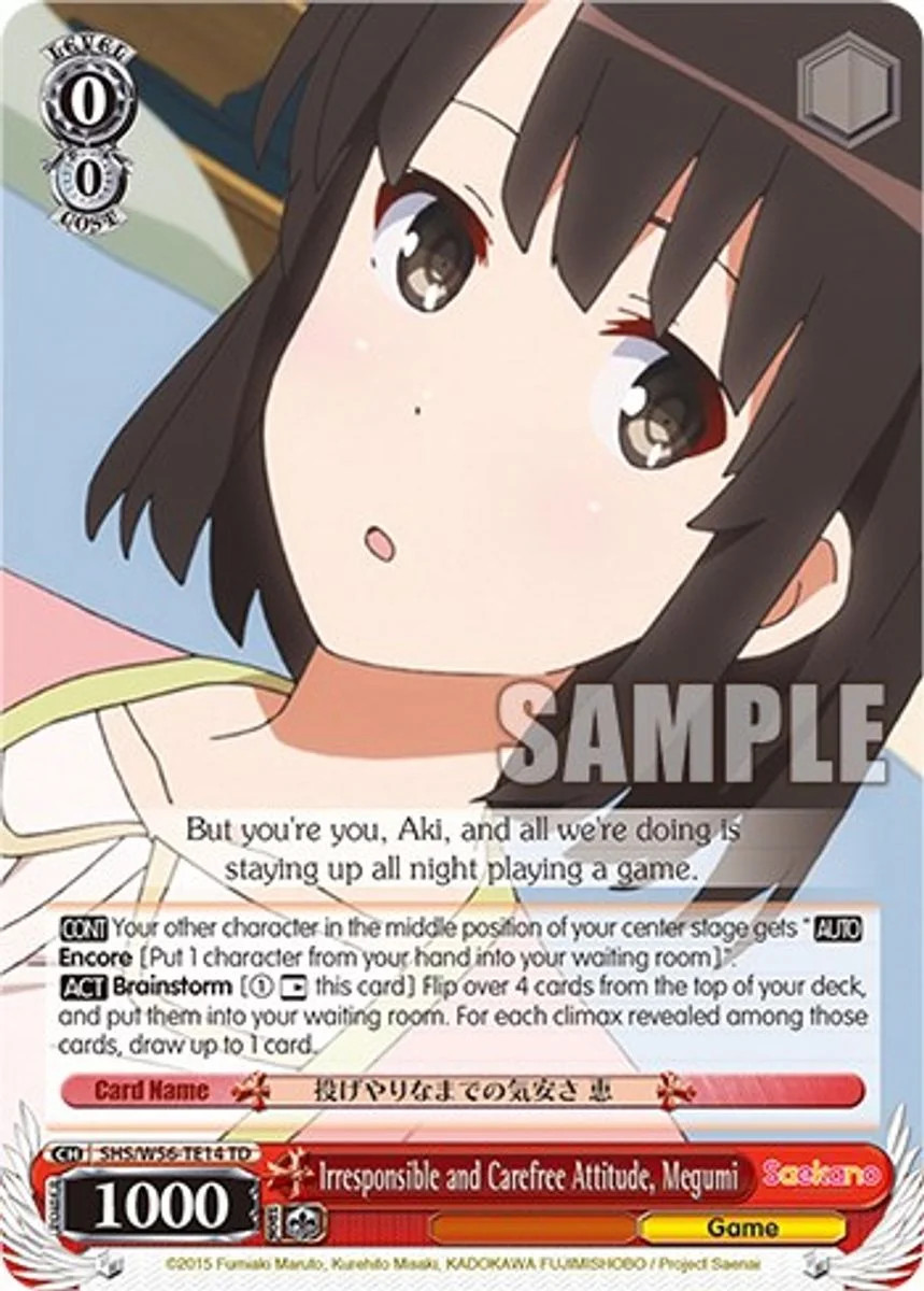 Irresponsible and Carefree Attitude, Megumi 「SHS/W56-TE14」「EN」