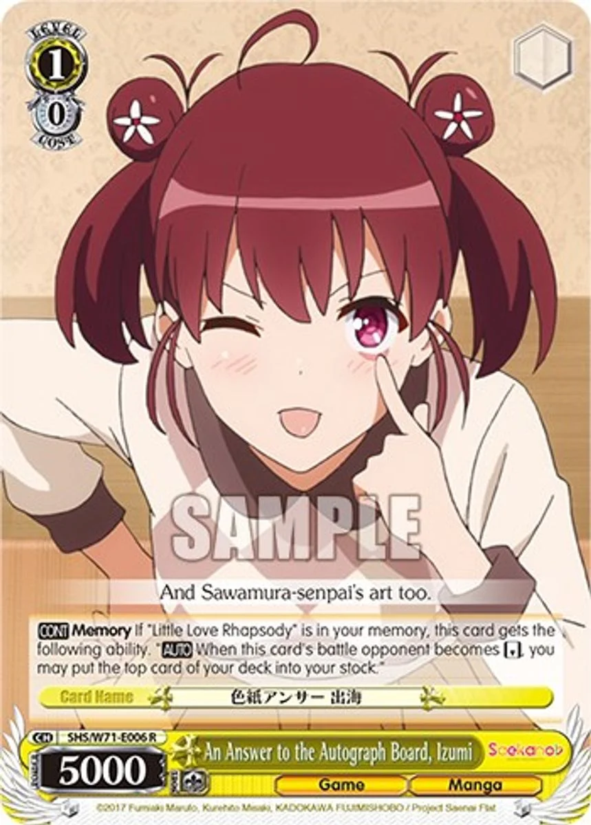 An Answer to the Autograph Board, Izumi 「SHS/W71-E006」「EN」