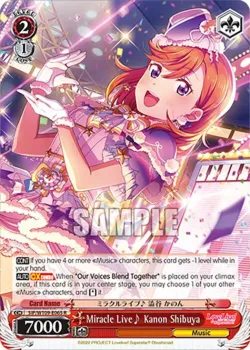 Miracle Live♪ Kanon Shibuya #SIP/W109-E065 · Weiss Schwarz