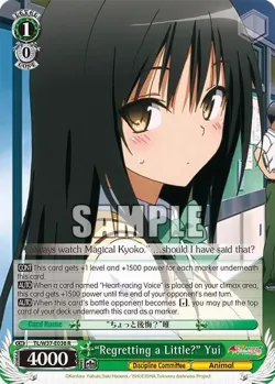 “Regretting a Little?” Yui #TL/W37-E038 · Weiss Schwarz