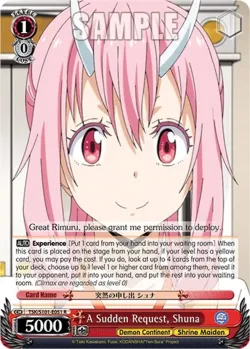 A Sudden Request, Shuna #TSK/S101-E051 · Weiss Schwarz