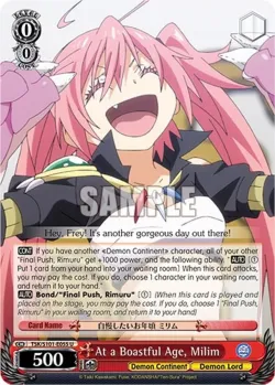 At a Boastful Age, Milim #TSK/S101-E055 · Weiss Schwarz