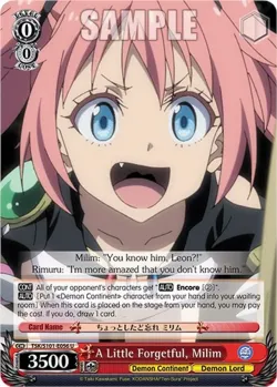 A Little Forgetful, Milim #TSK/S101-E056 · Weiss Schwarz