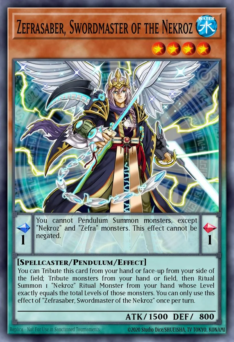 Zefrasaber, Swordmaster of the Nekroz 「EN」