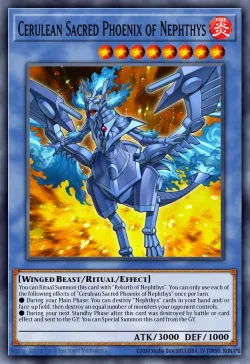 Cerulean Sacred Phoenix of Nephthys #EN006 · Yu-Gi-Oh!