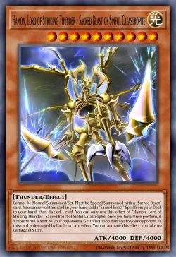 Calamity of the Sacred Beasts - Hamon, Lord of Striking Thunder #EN006 · Yu-Gi-Oh!